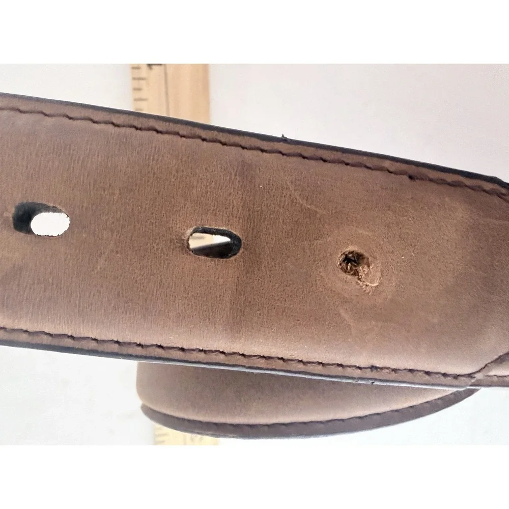 3D Genuine Leather Belt Men's Size 44 Brown Western USA 5600 Casual Work